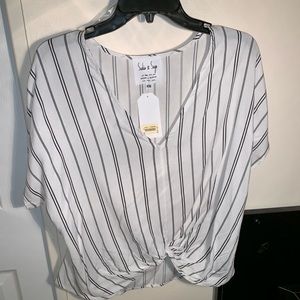 Sadie & Sage Striped Twist Blouse